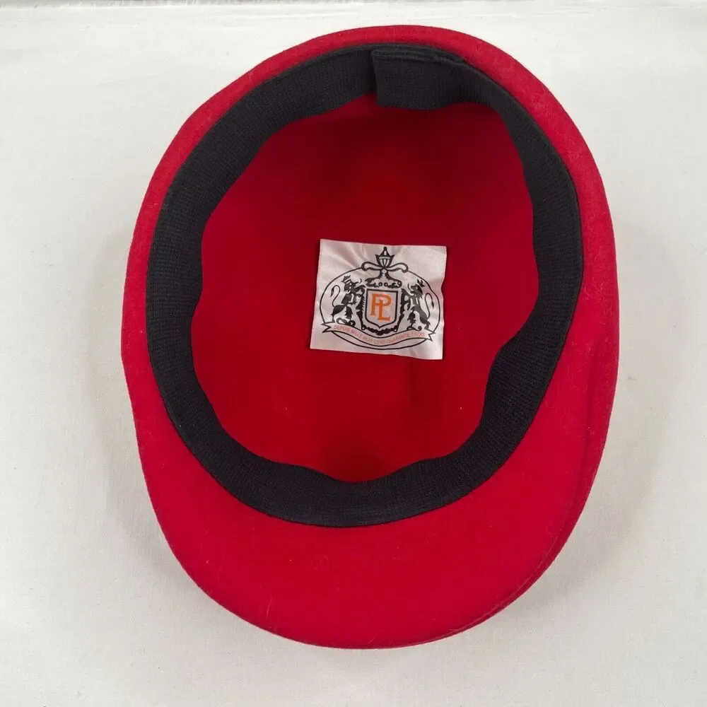 Vintage Basque Red French 100% Wool Beret Made In France Unknown Crest